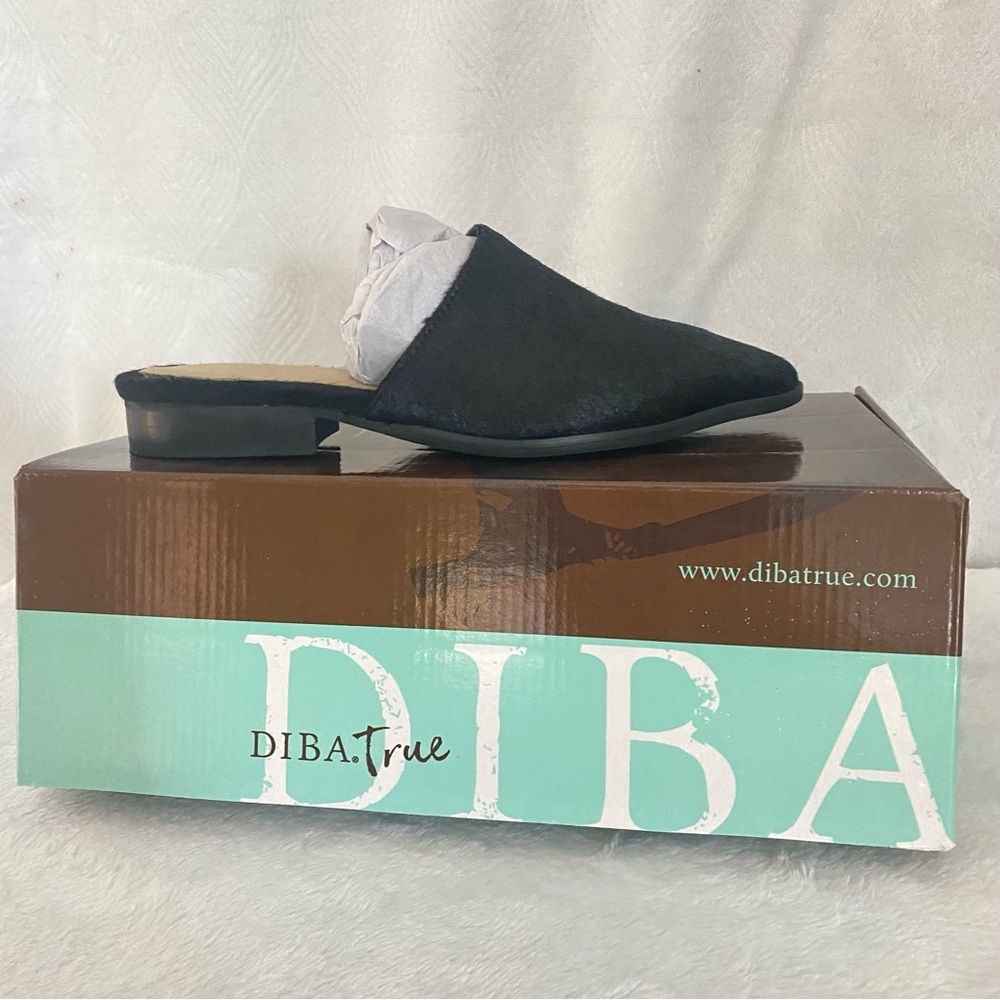 Diba True High Up Pony Hair Mule in Black Cow Hair Slip Ons Women’s 7.5 - Picture 11 of 11